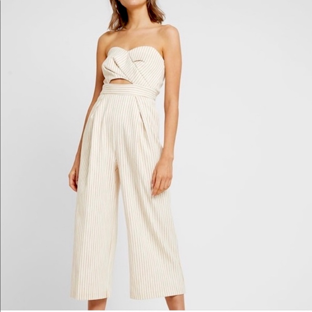 Topshop Twist Bandeau Wide Leg Jumpsuit